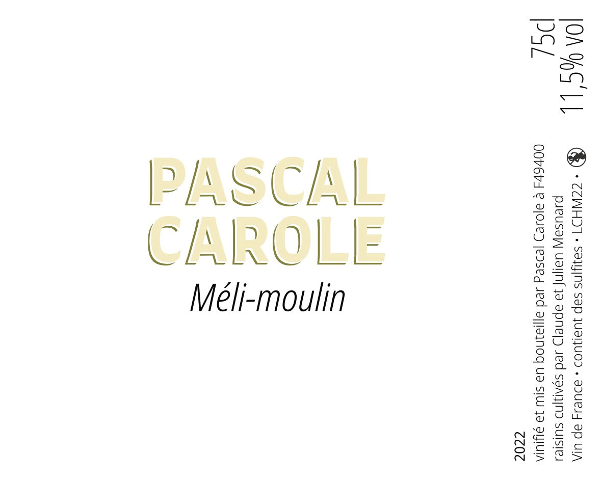 Label for Méli-moulin wine